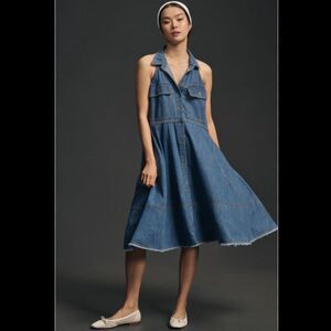 Anthropologie Pilcro Sleeveless Halter Swing Midi Dress